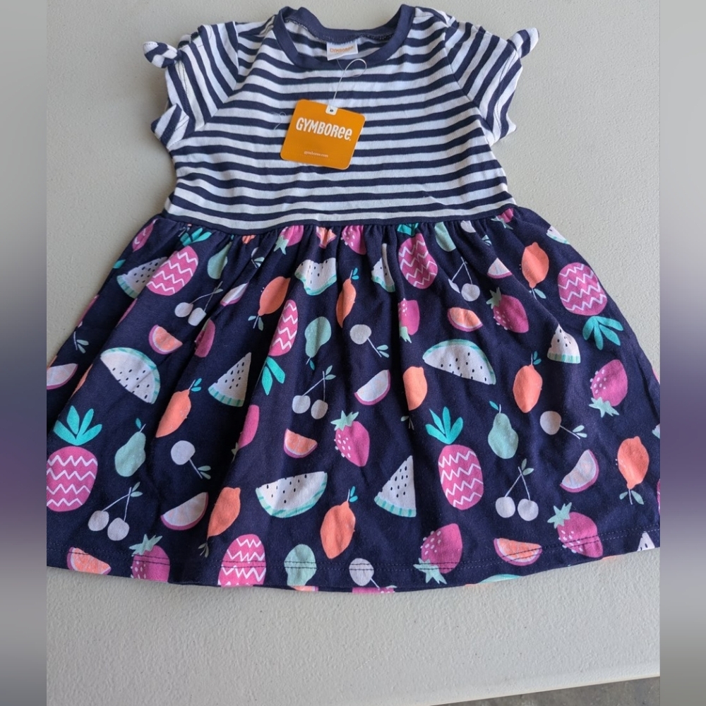 Gymboree Navy and White Striped Dress